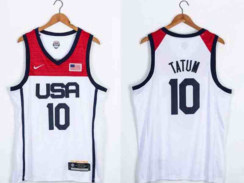 Mens 2021 Nba Usa #10 Tatum White Olympic Edition Nike Jersey