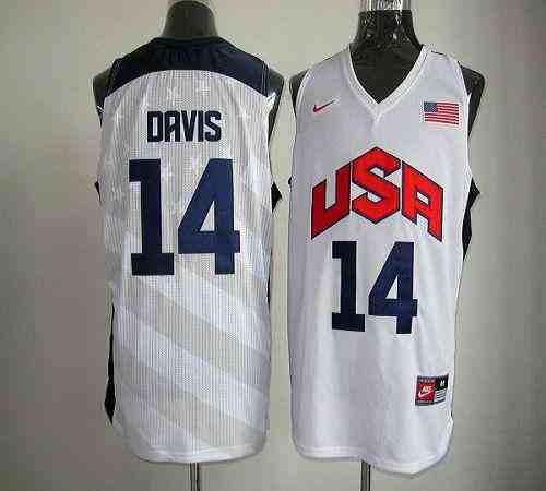 Nike 2012 Olympics Team USA #14 Anthony Davis White Stitched NBA Jersey