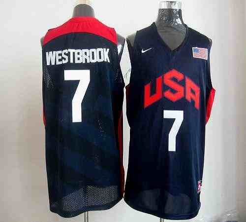 Nike 2012 Olympics Team USA #7 Russell Westbrook Dark Blue Stitched NBA Jersey