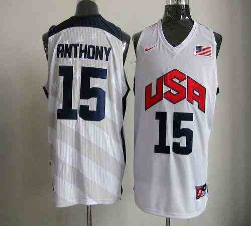 Nike 2012 Olympics Team USA #15 Carmelo Anthony White Stitched NBA Jersey