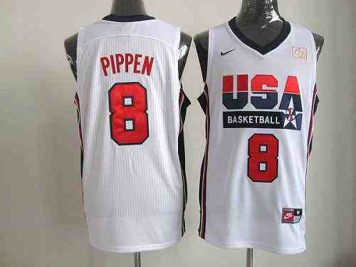 Nike Team USA #8 Scottie Pippen White 2012 USA Basketball Retro Stitched NBA Jersey