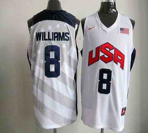 Nike 2012 Olympics Team USA #8 Deron Williams White Stitched NBA Jersey