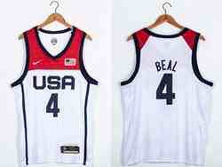 Mens 2021 Nba Usa #4 Bradley Beal White Olympic Edition Nike Jersey