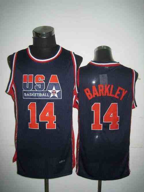 Team USA #14 Charles Barkley Dark Blue 2012 USA Basketball Retro Stitched NBA Jersey