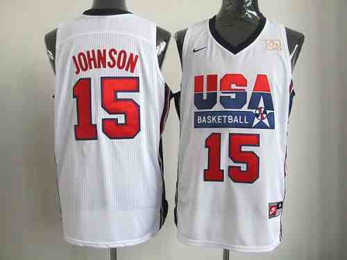 Nike Team USA #15 Magic Johnson White 2012 USA Basketball Retro Stitched NBA Jersey