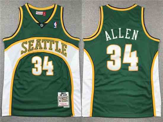 Seattle SuperSonics #34 Ray Allen 2006-07 Green Hardwood Classics Jersey