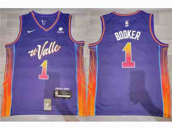 Phoenix Suns #1 Devin Booker 2023-24 Purple City Edition Swingman Jersey