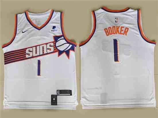 Phoenix Suns #1 Devin Booker 2023-24 New White Swingman Jersey