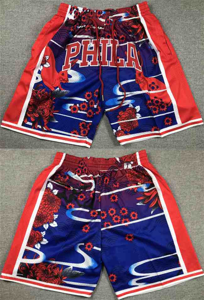 Men's Philadelphia 76ers Red Blue Shorts (Run Small)