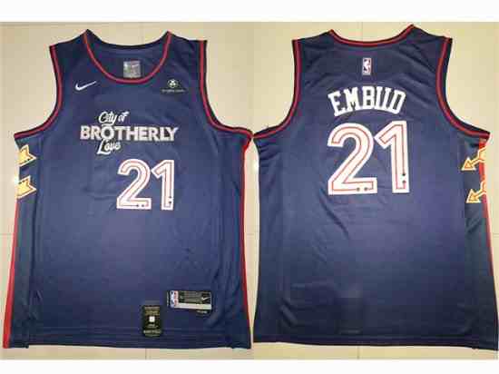 Philadelphia 76ers #21 Joel Embiid 2023-24 Navy City Edition Swingman Jersey