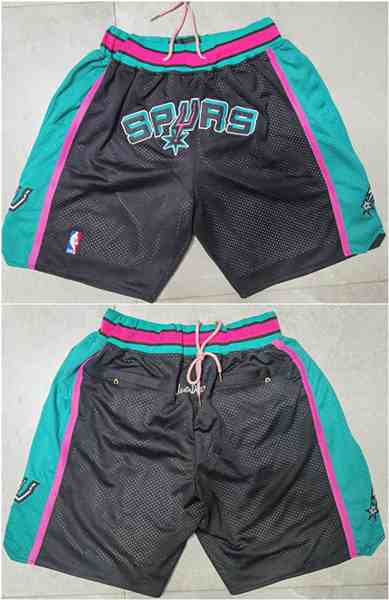 Men' San Antonio Spurs Black Teal Shorts
