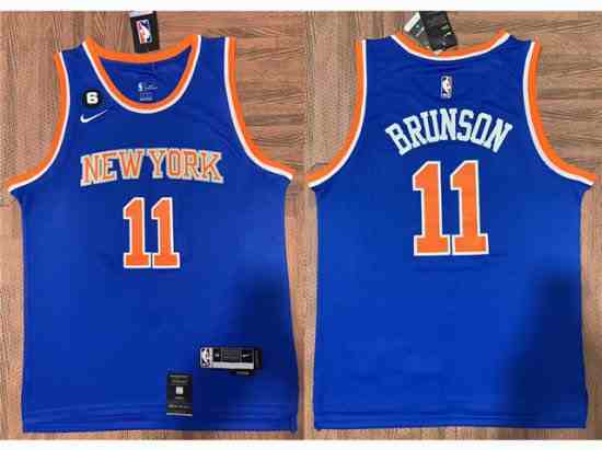 New York Knicks #11 Jalen Brunson Blue Swingman Jersey