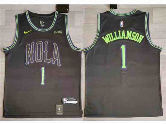 New Orleans Pelicans #1 Zion Williamson 2023-24 Black City Edition Swingman Jersey