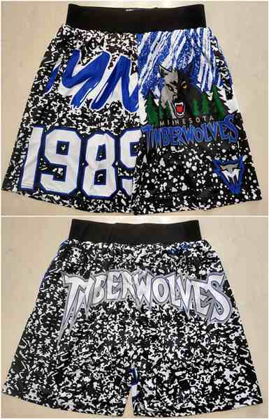 Men's Minnesota Timberwolves Black Mitchell & Ness Shorts