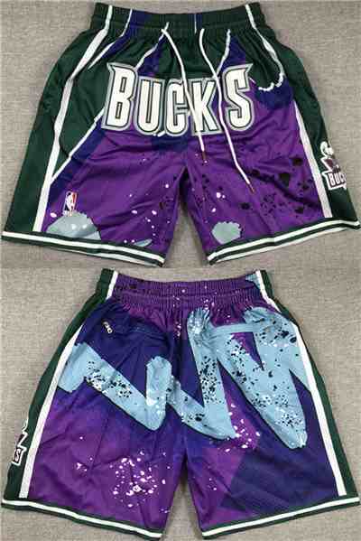 Men's Milwaukee Bucks Purple Green Shorts