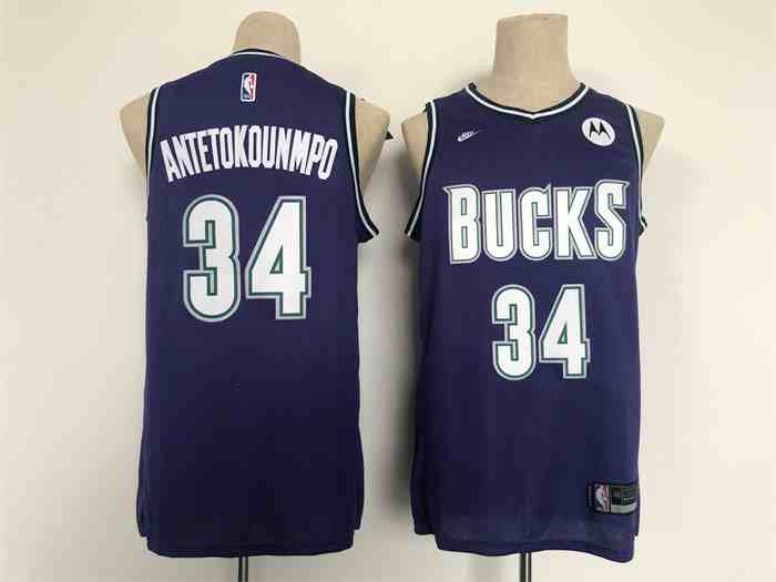 Men's Milwaukee Bucks #34 Giannis Antetokounmpo Black Stitched Basketball Jersey