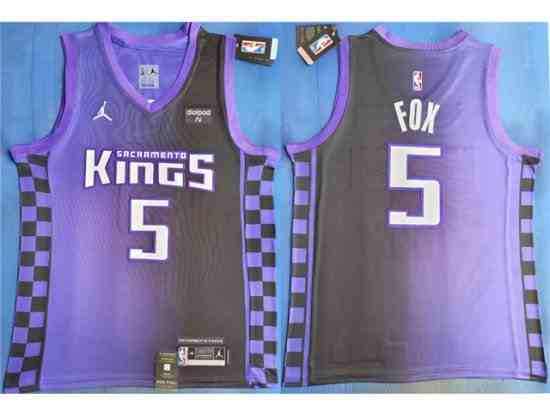 Sacramento Kings #5 De'Aaron Fox 2023-24 Purple Statement Edition Swingman Jersey