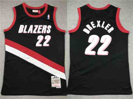 Portland Trail Blazers #22 Clyde Drexler 1991-92 Black Hardwood Classics Jersey