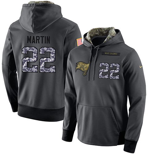 NFL Men's Nike Tampa Bay Buccaneers #22 Doug Martin Stitched Black Anthracite Salute To Service Player Performance Hoodie