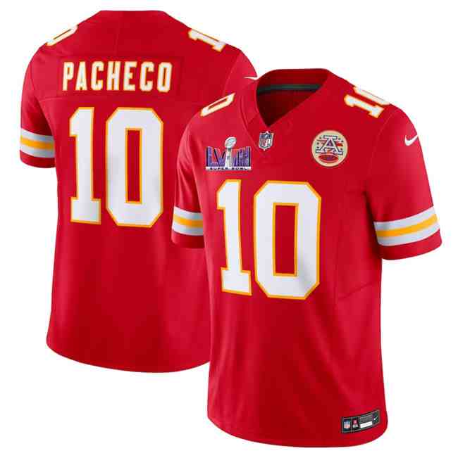 Men's Kansas City Chiefs #10 Isiah Pacheco Red F.U.S.E. Super Bowl LVIII Patch Vapor Untouchable Limited Stitched Football Jersey