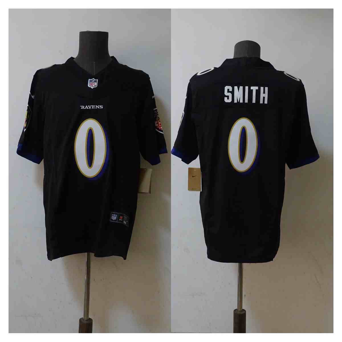 Men's Baltimore Ravens #0 Roquan Smith Black   2023 F.U.S.E. Vapor Untouchable Stitched Jersey