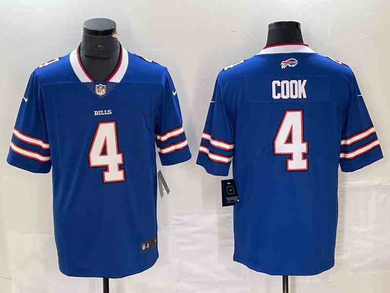 Men's Buffalo Bills #4 James Cook Blue Limited Football Stitched Jersey