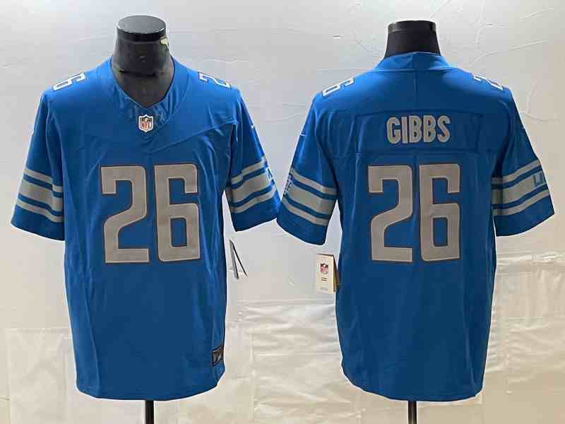 Men's Detroit Lions #26 Jahmyr Gibbs Blue 2023 F.U.S.E. Vapor Untouchable Limited Football Stitched Jersey