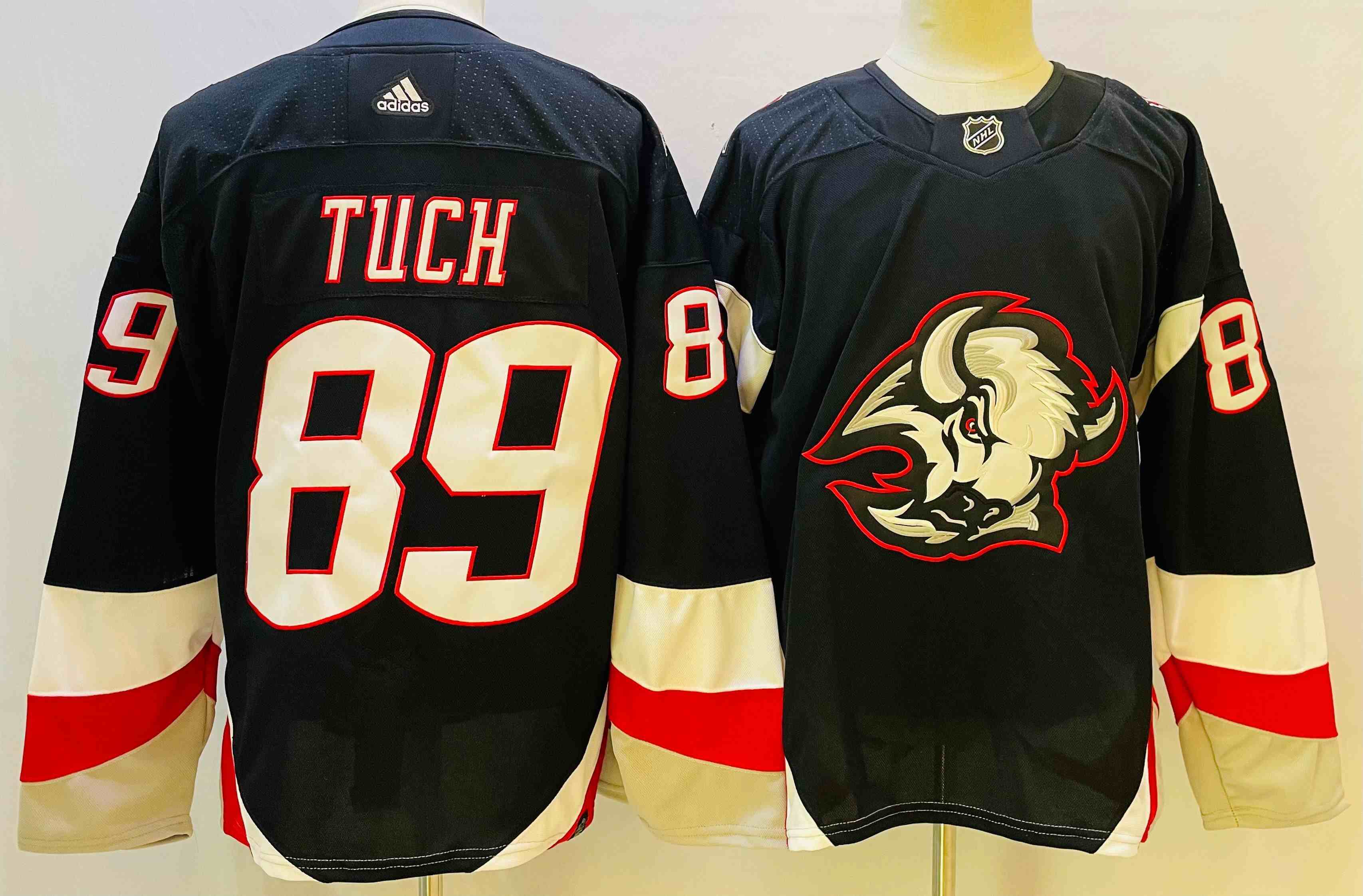 Mens Nhl Buffalo Sabres #89 Alex Tuch Black 2022-23 Reverse Retro Adidas Jersey