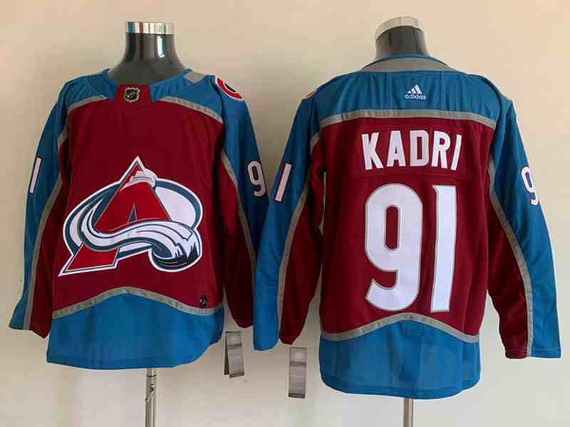 Mens Nhl Colorado Avalanche #91 Nazem Kadri Burgundy Red Home Premier Adidas Jersey