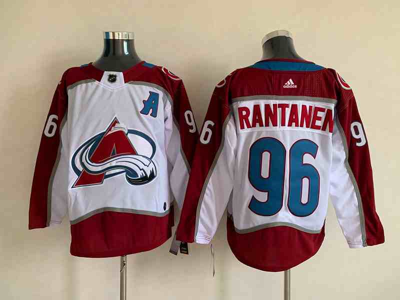 Mens Nhl Colorado Avalanche #96 Mikko Rantanen White Adidas Jersey Blue Number
