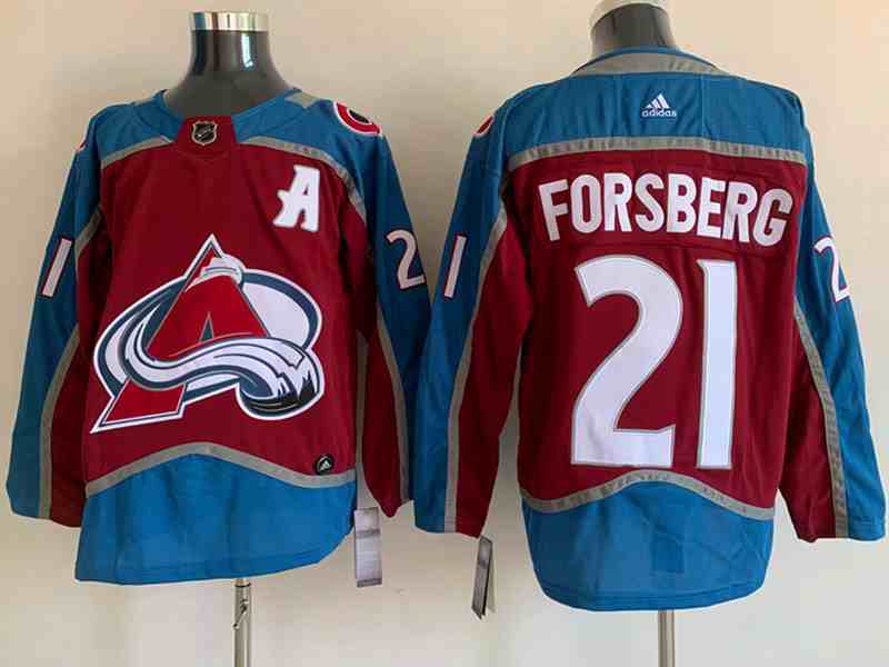 Mens Nhl Colorado Avalanche #21 Peter Forsberg Burgundy Red Home Premier Adidas Jersey