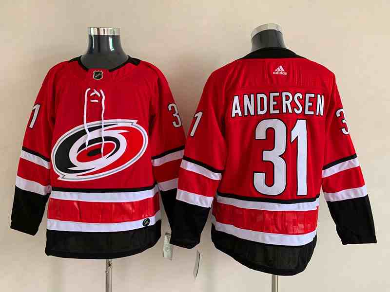 Mens Nhl Carolina Hurricanes #31 Frederik Andersen Red Adidas Player Jersey