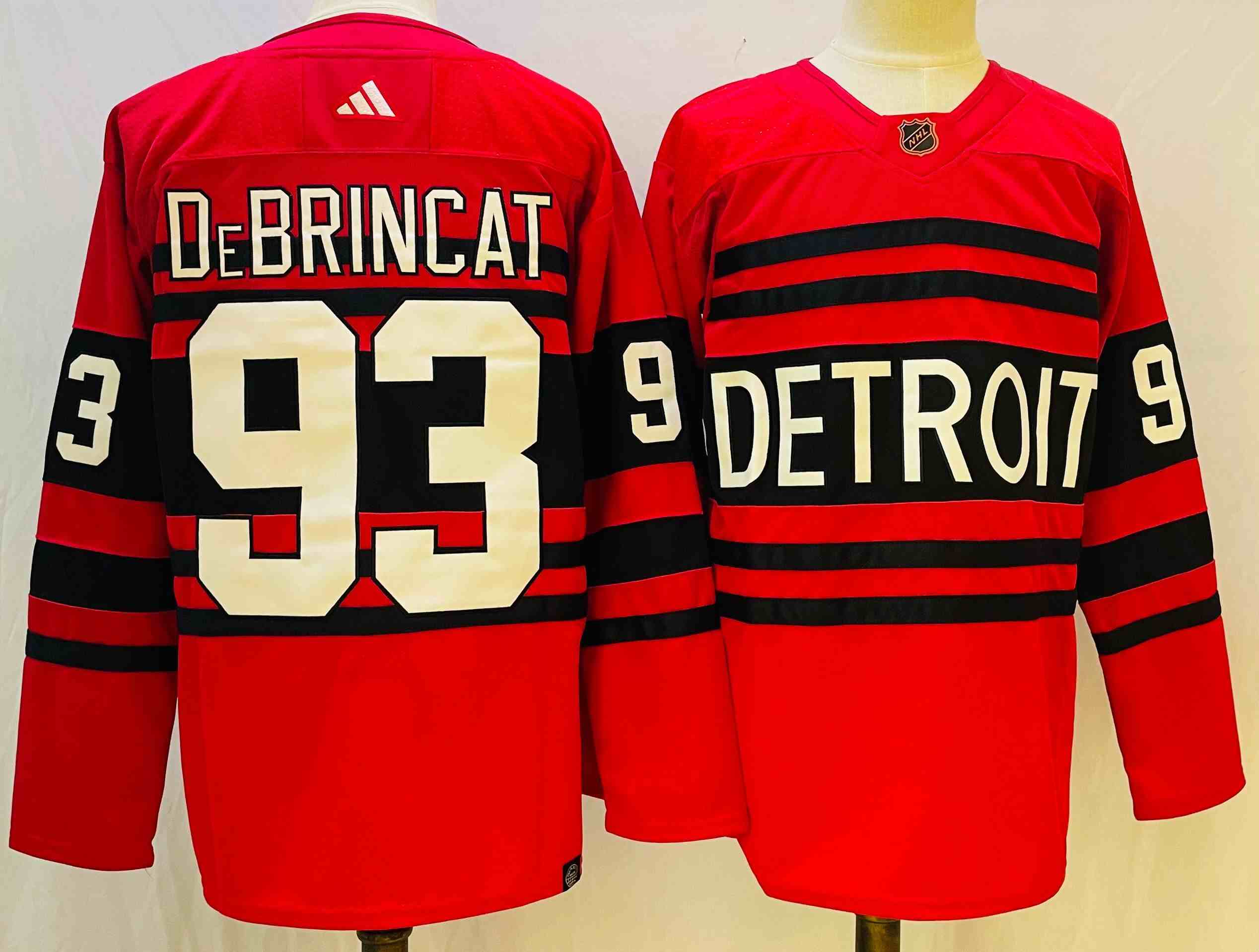 Mens Nhl Detroit Red Wings #93 Alex Debrincat Red 2022-23 Reverse Retro Alternate Adidas Jersey