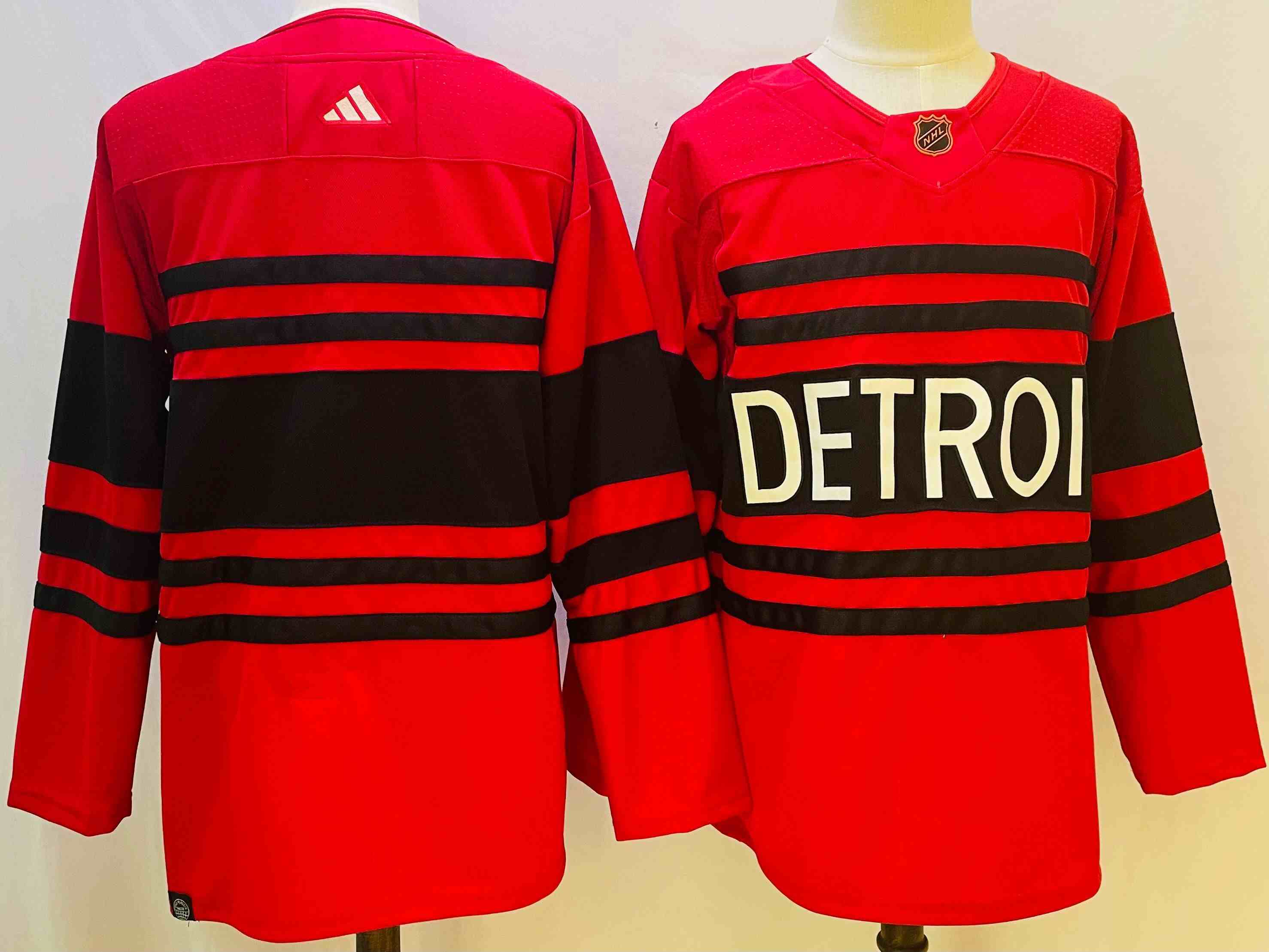 Mens Nhl Detroit Red Wings Blank Red 2022-23 Reverse Retro Alternate Adidas Jersey
