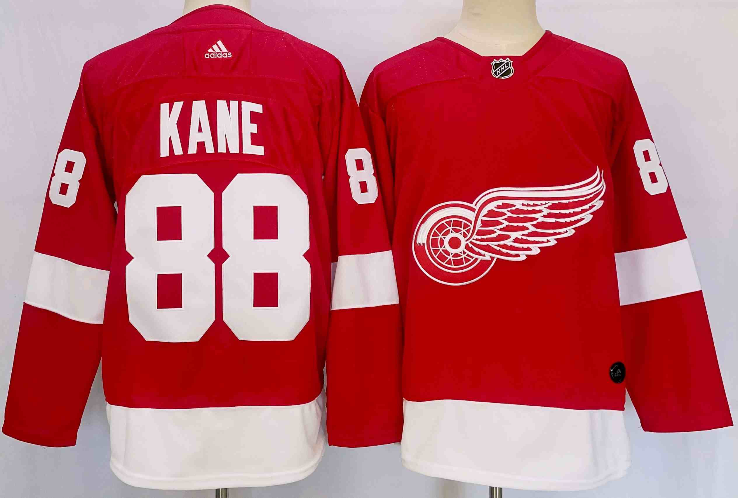 Men's Detroit Red Wings #88 Patrick Kane Red Stitched Jersey