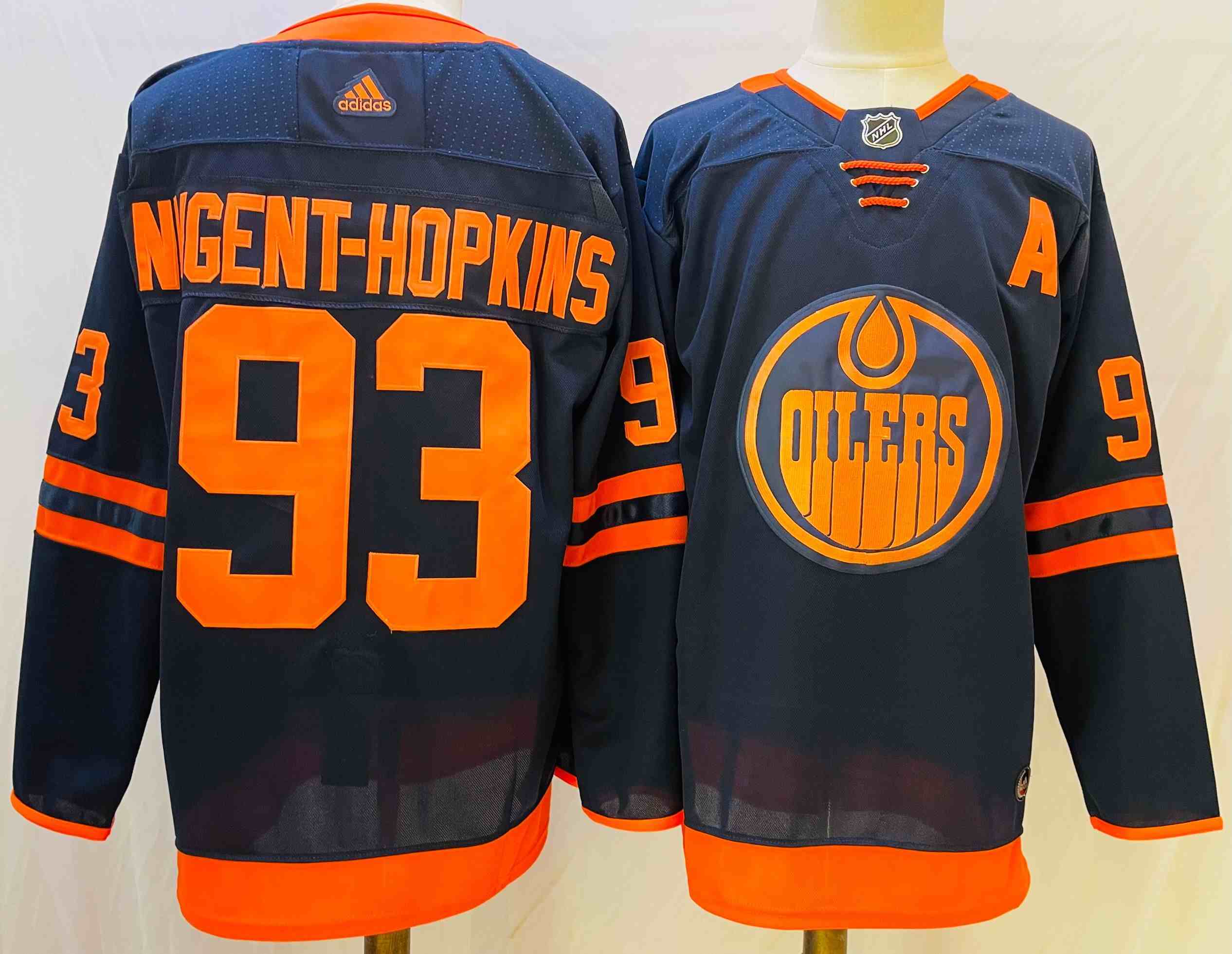 Mens Adidas Nhl Edmonton Oilers 93 Ryan Nugent-Hopkins Navy 50th Anniversary Adidas Jerseys