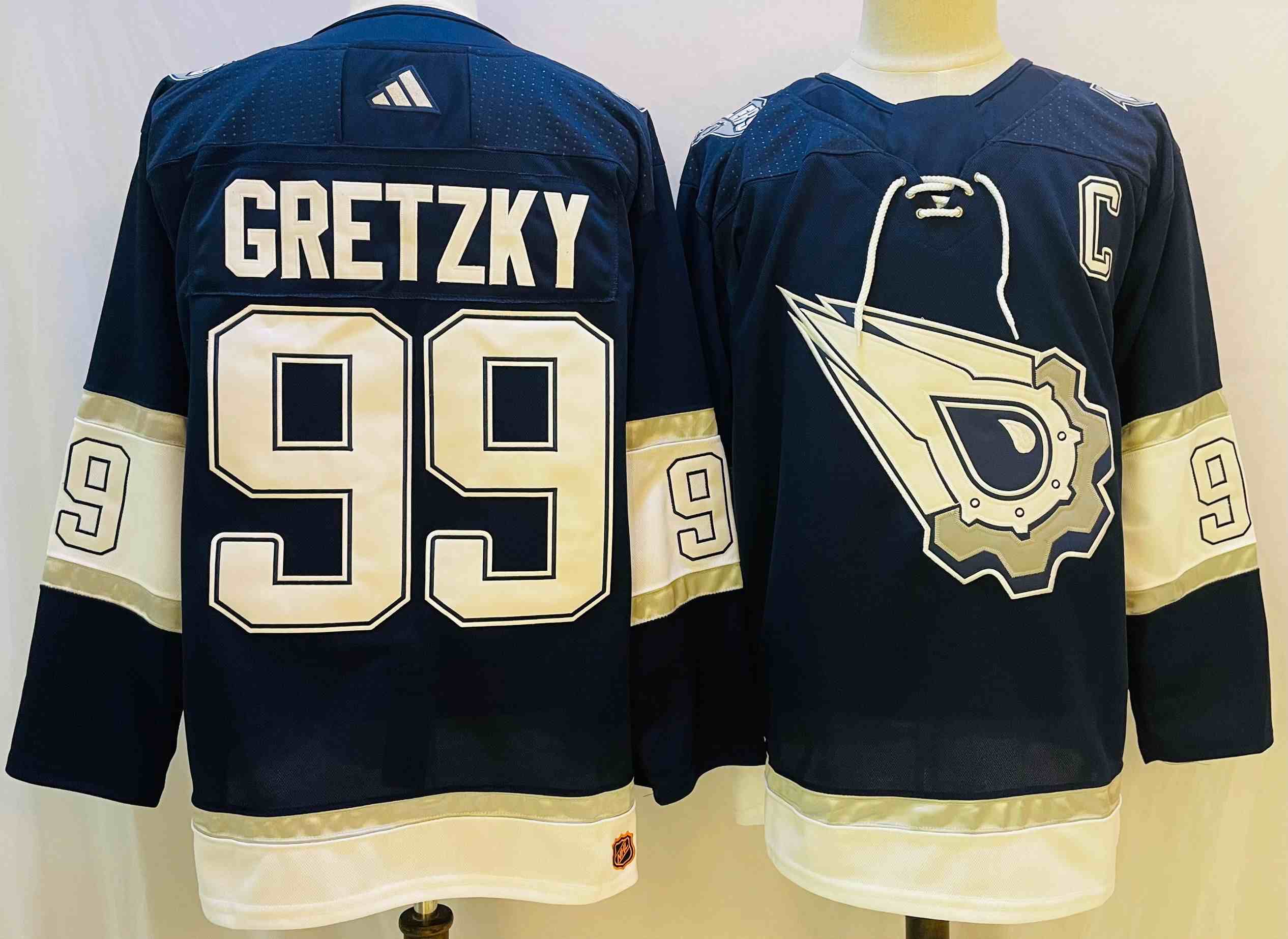 Mens Adidas Nhl Edmonton Oilers #99 Wayne Gretzky Dark Blue Alternate Jersey