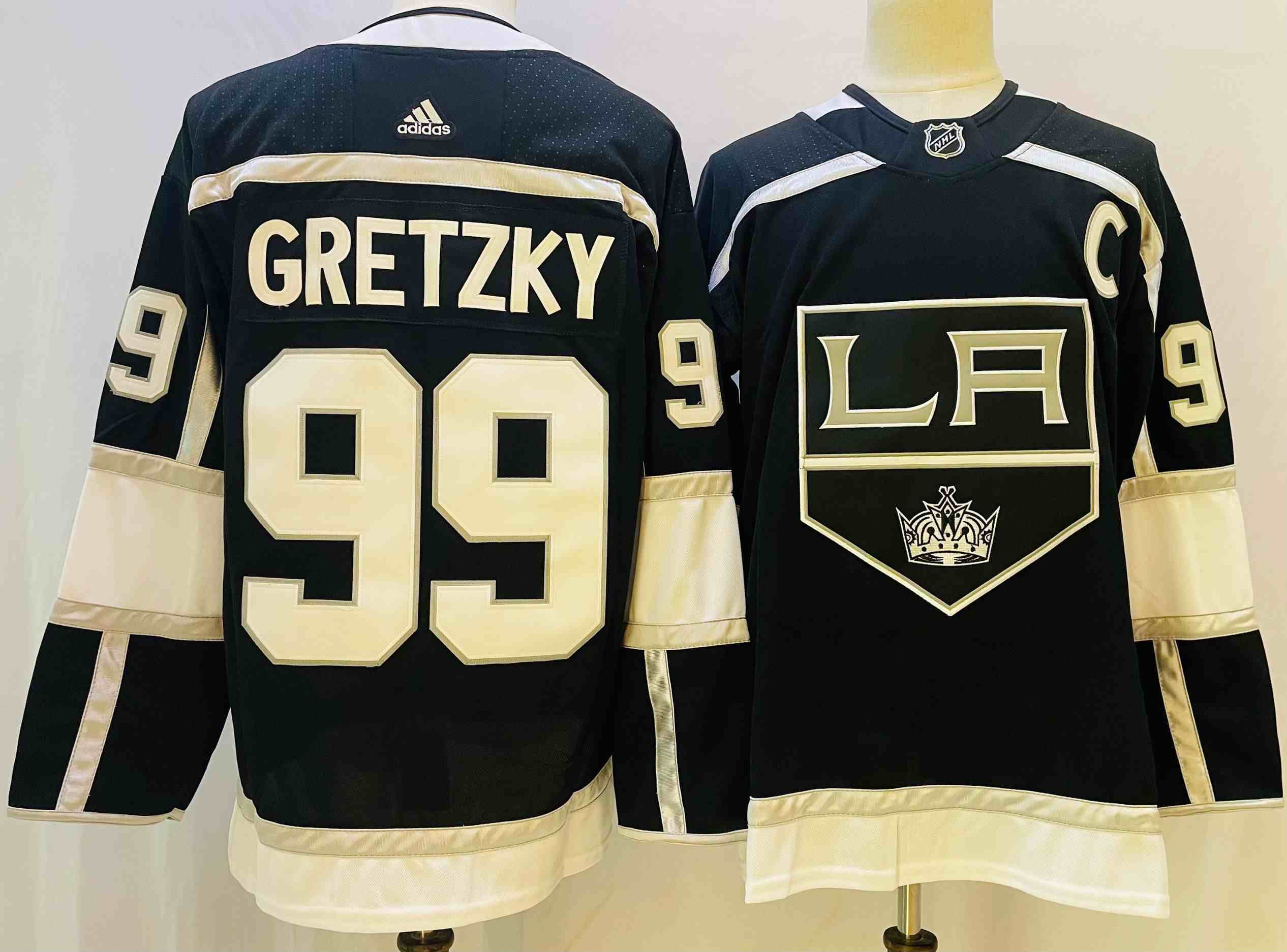 Mens Nhl Los Angeles Kings #99 Wayne Gretzky 2022 Black Home Adidas Jersey