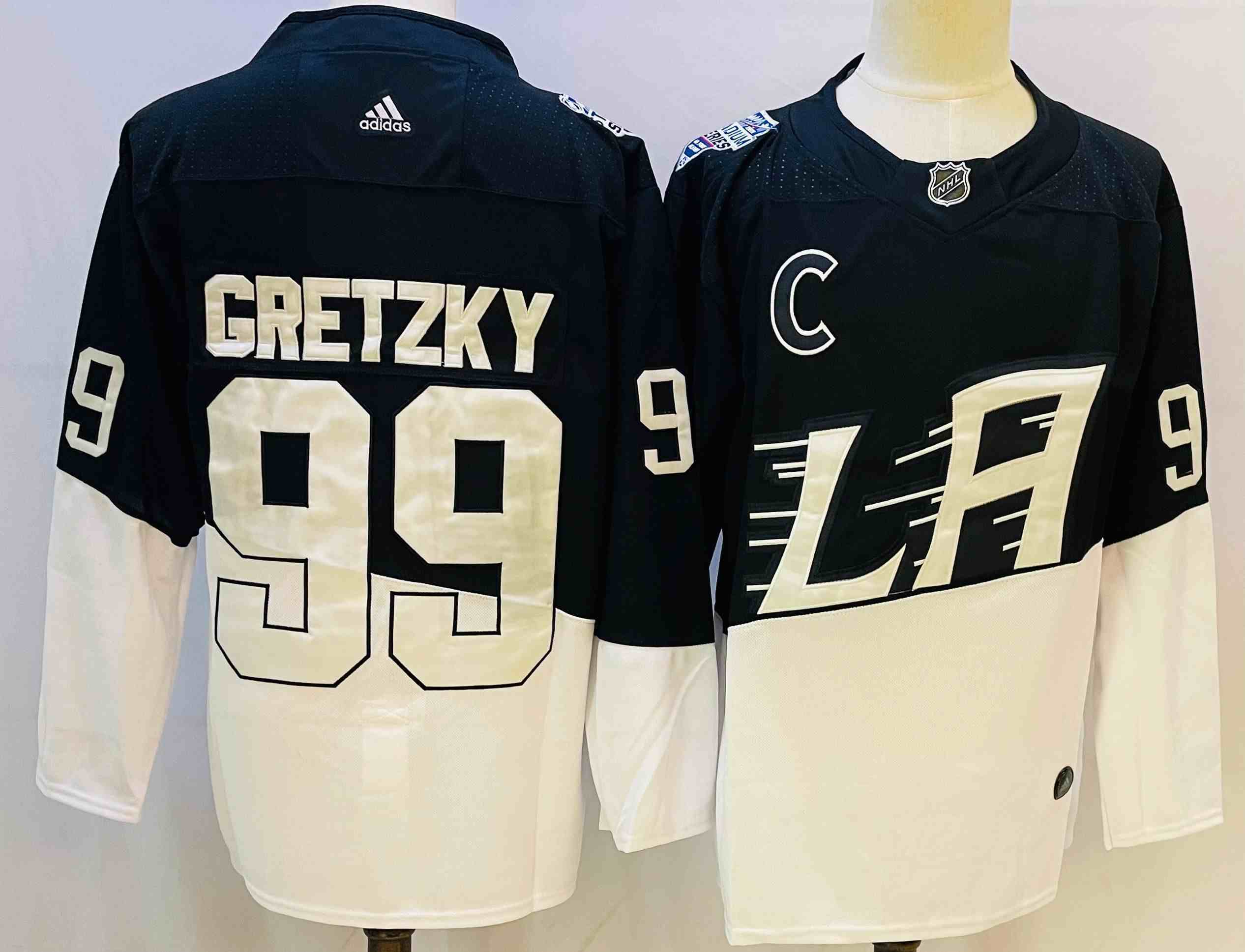 Adidas Los Angeles Kings #99 Wayne Gretzky Men's 2020 Stadium Series White Black Stitched NHL Jersey