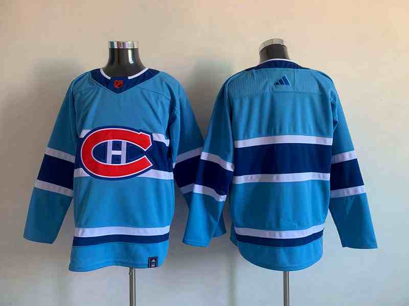 Men's Montreal Canadiens Blank Blue 2022-23 Reverse Retro Stitched Jersey