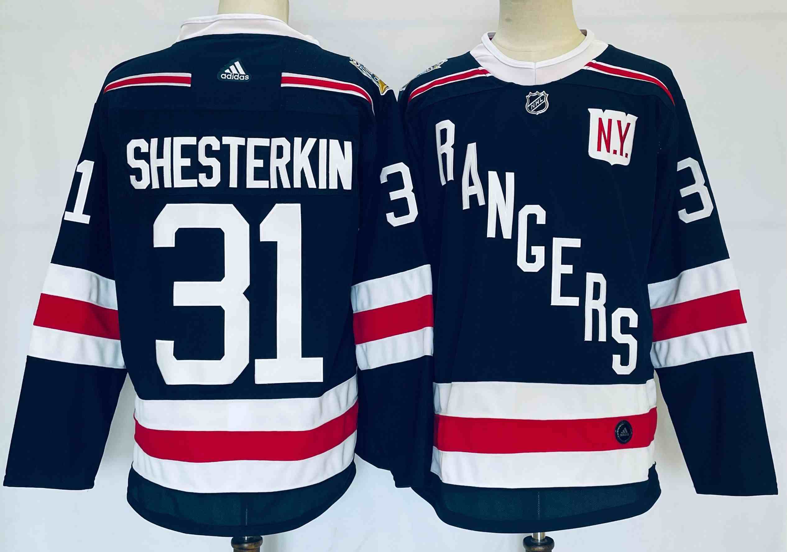 Men's New York Rangers #31 Igor Shesterkin  Navy Winter Classic Home Stitched Jersey