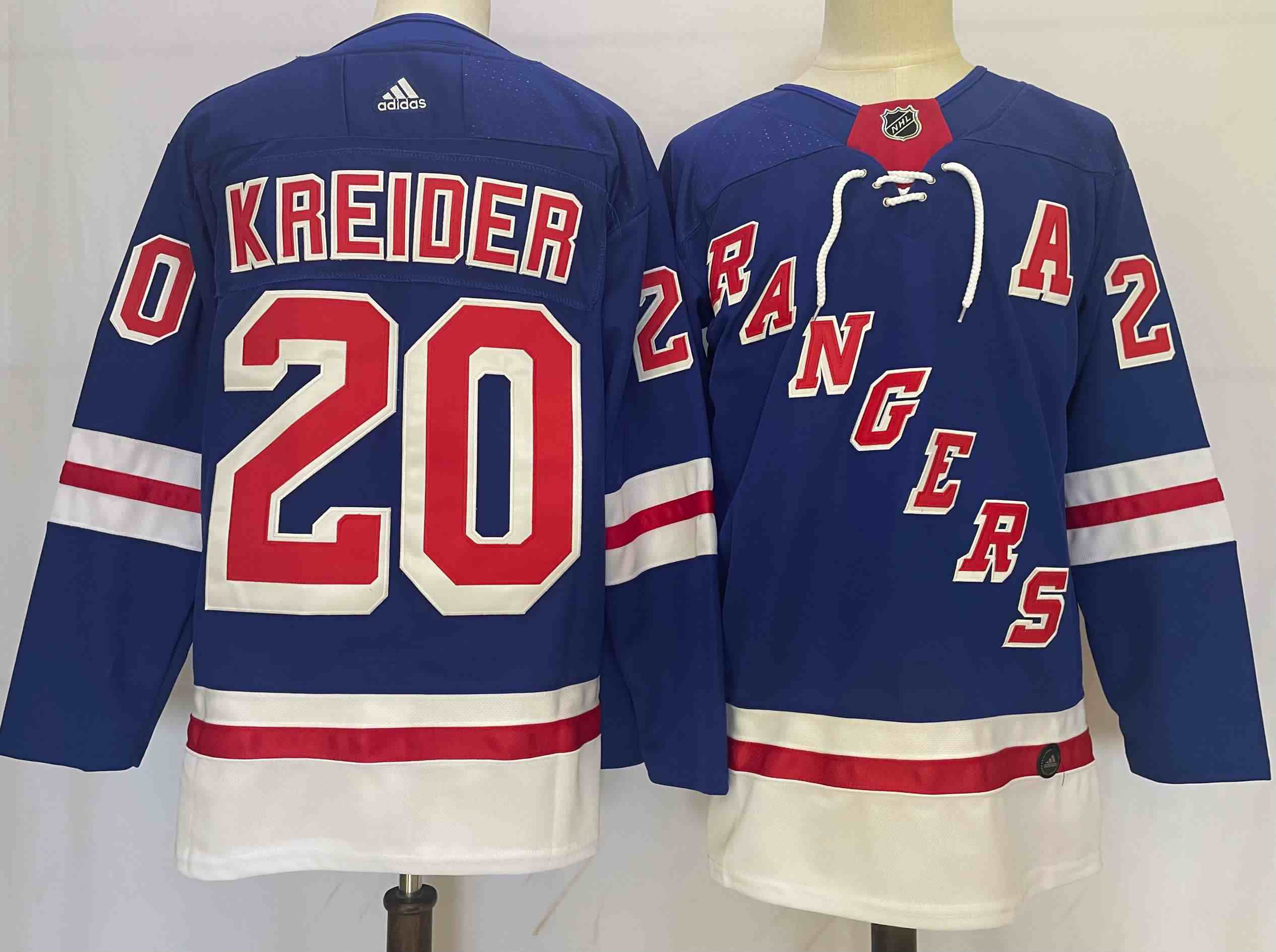 Men's New York Rangers #20 Chris Kreider Blue Stitched Jersey