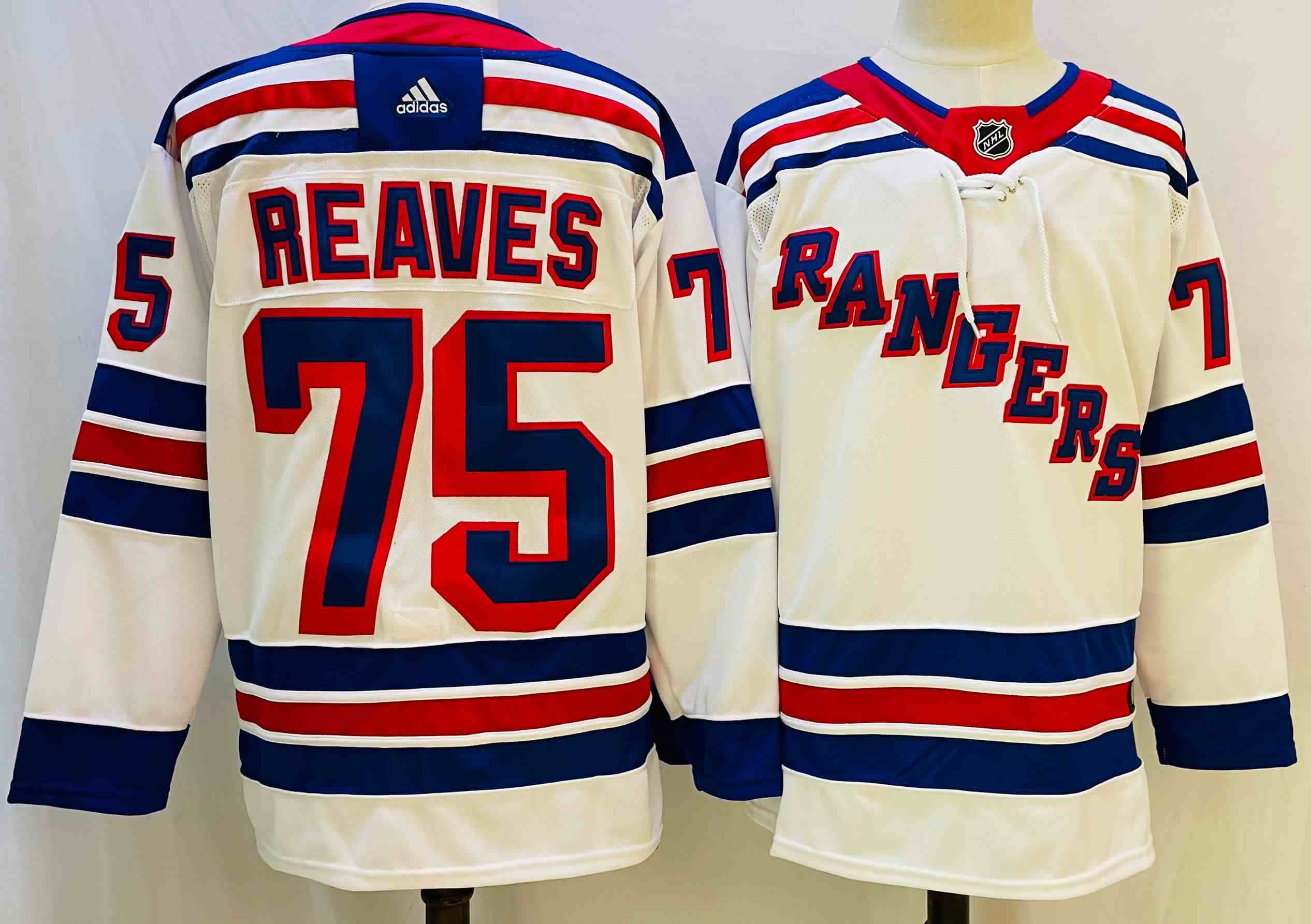 Men's New York Rangers #75 Ryan Reaves White Stitched Jersey