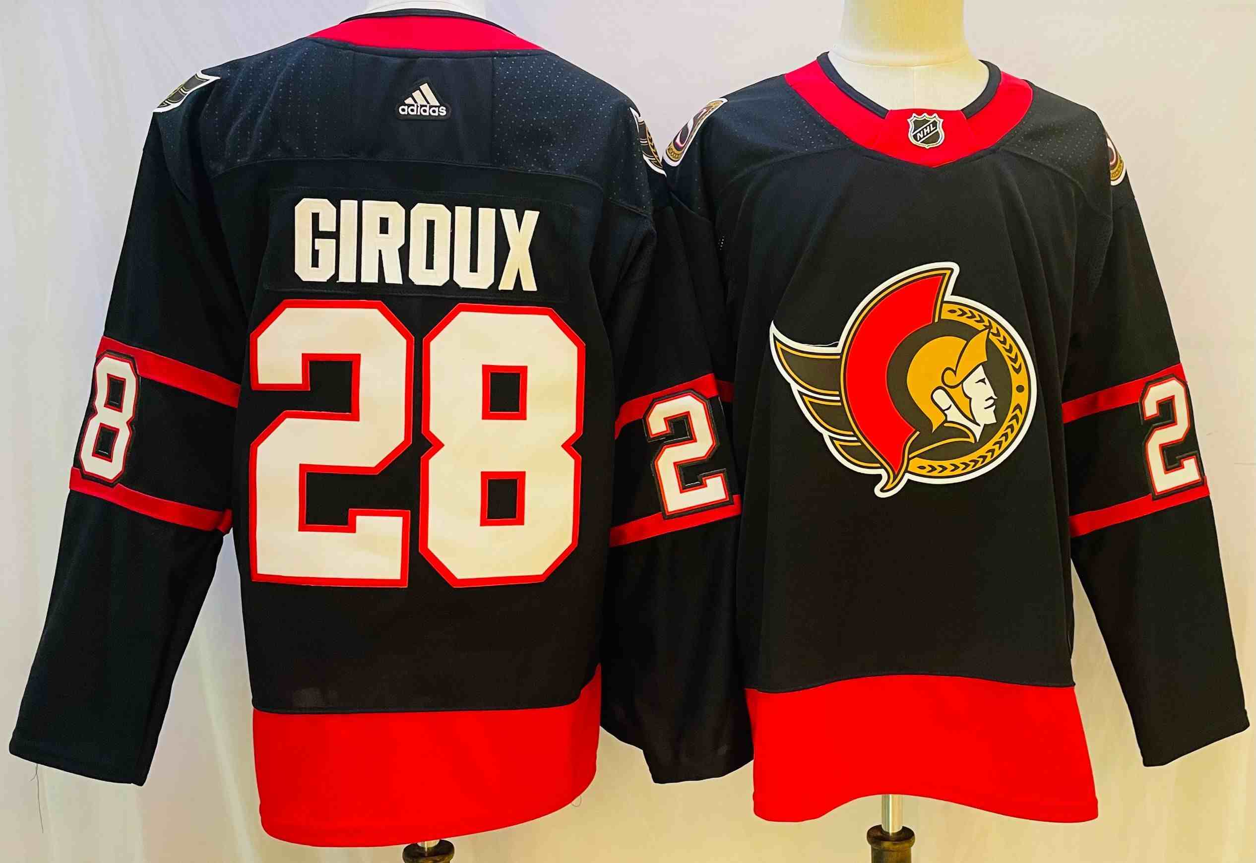 Mens Nhl Ottawa Senators #28 Claude Giroux 2022 Home Black Adidas Jersey
