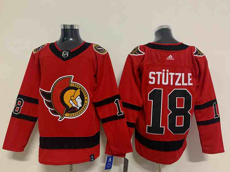 Mens Nhl Ottawa Senators #18 Tim Stutzle Red 2021 Reverse Retro Alternate Adidas Jersey