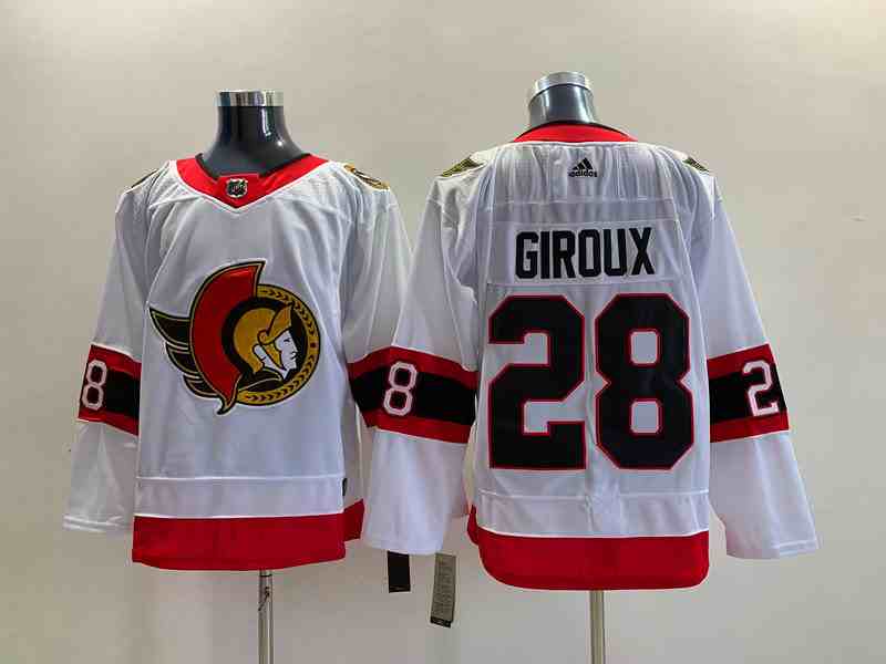 Mens Nhl Ottawa Senators #28 Claude Giroux White 2021 Reverse Retro Alternate Adidas Jersey