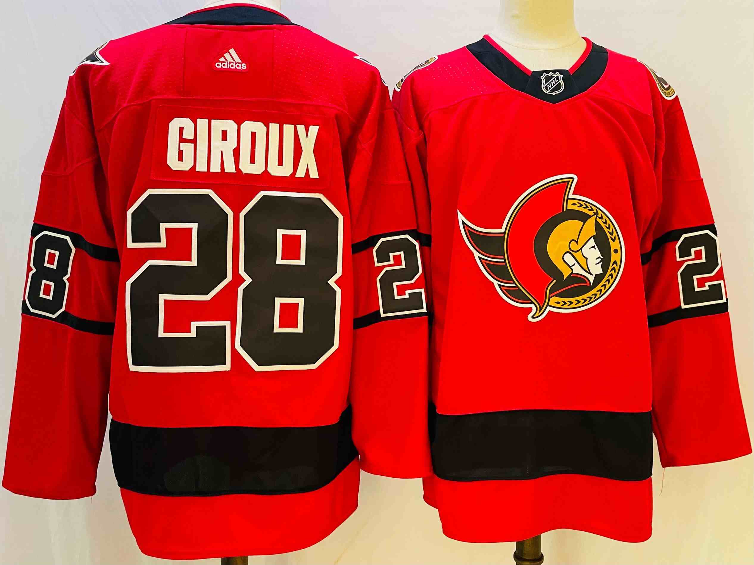 Mens Nhl Ottawa Senators #28 Claude Giroux 2022 Red Adidas Jersey