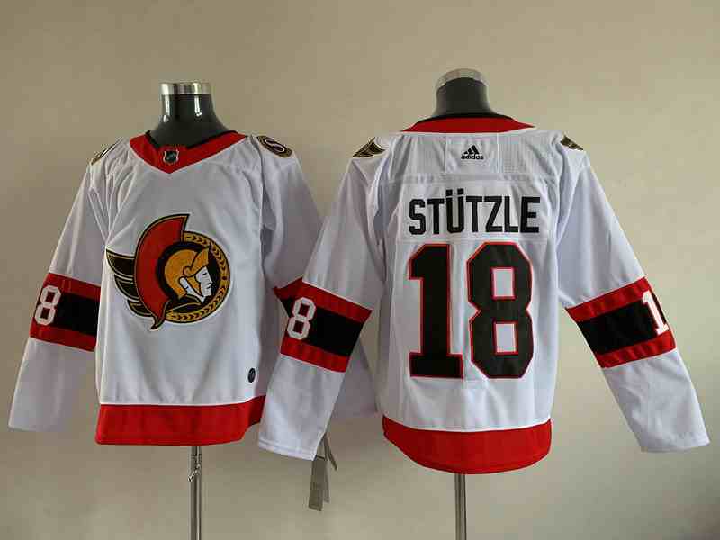 Mens Nhl Ottawa Senators #18 Tim Stutzle White 2021 Reverse Retro Alternate Adidas Jersey