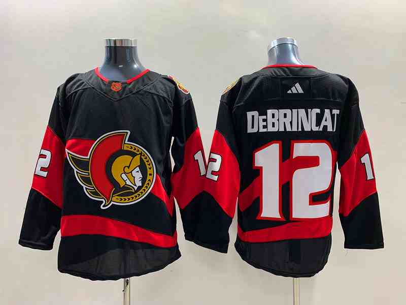 Mens Nhl Ottawa Senators #12 Alex Debrincat Black 2022-23 Reverse Retro Alternate Adidas Jersey