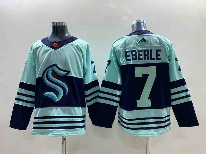 Mens Nhl Seattle Kraken #7 Jordan Eberle Light Blue 2022-23 Reverse Retro Alternate Adidas Jersey